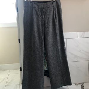Fully lined wide leg wool trousers